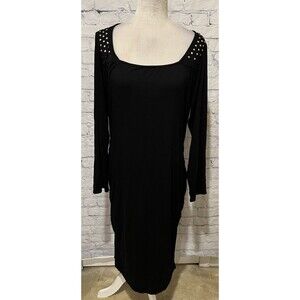 Serena Williams Signature Statement Plus Size Dress With Studded Shoulders 1X